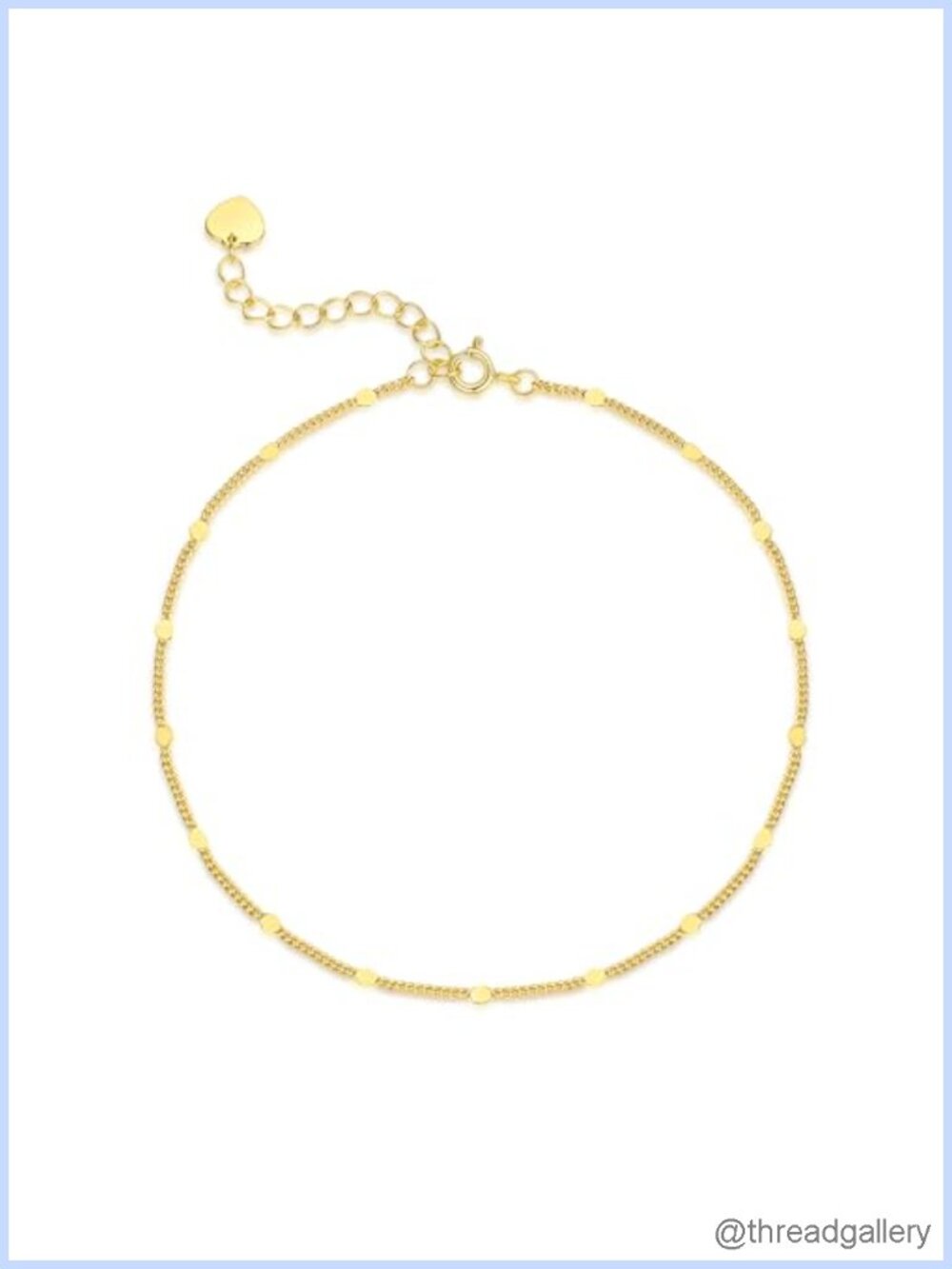 Gold Plated Cuban Link Anklet Adjustable Extension Women